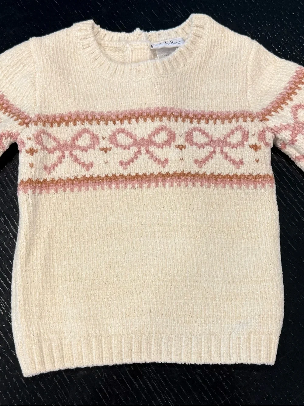 Nicole Miller Cream Knit Sweater with Pink Ribbed Pants